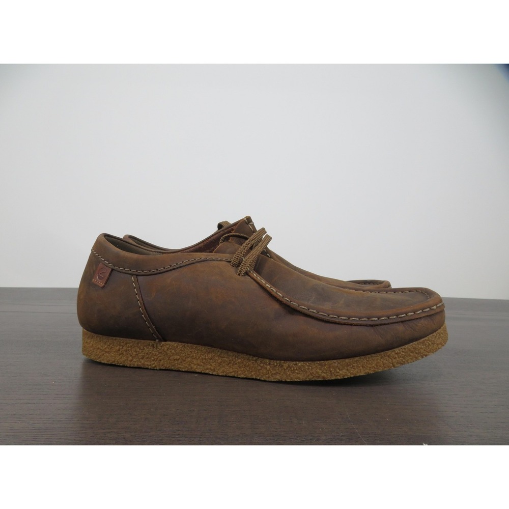 Clarks Wallabee Shoes Mens Size 12 Brown Leather Moccasin Crepe Sole Boots